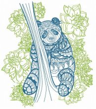 Mosaic panda 2 embroidery design