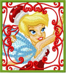 Tinkerbell Christmas embroidery design