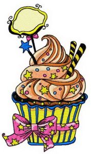 Star cupcake embroidery design