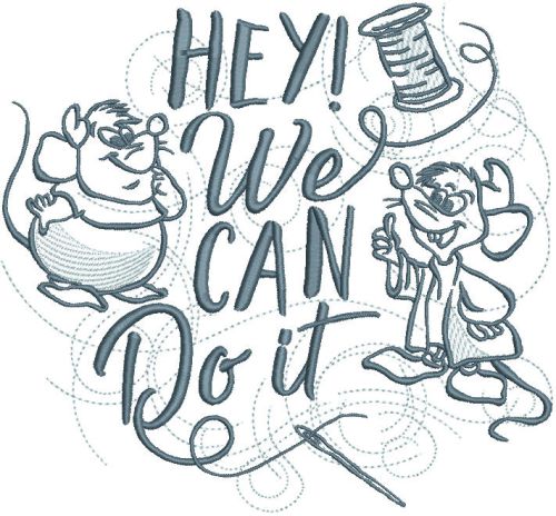 Gus and jaq hey we can do it embroidery design