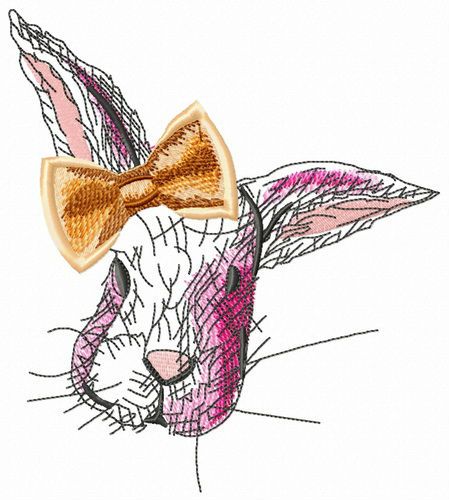 Funny bunny machine embroidery design