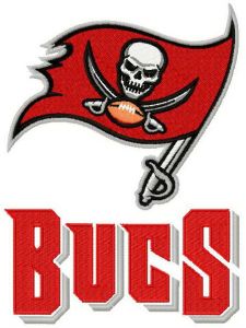 Tampa Bay Buccaneers double logo embroidery design