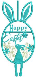 Easter bunny egg swing embroidery design