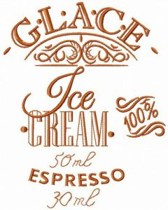Glace recipe embroidery design