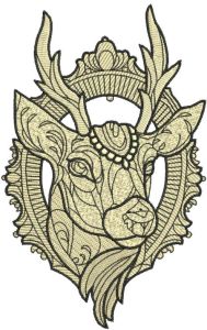 Deer head embroidery design