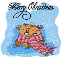 Teddy's warm scarf 2 embroidery design