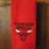 Chicago Bulls logo on embroidered red bath towel
