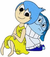 Joy and Sadness embroidery design