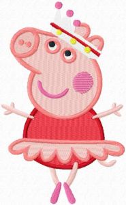 Pig ballerina embroidery design