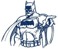 Batman sketch 2 embroidery design