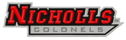 Nicholls State Colonels logo 2 machine embroidery design