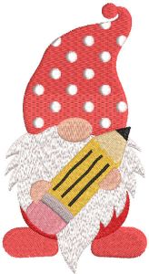 Dwarf with pencil embroidery design