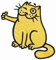 Bravo cat embroidery design