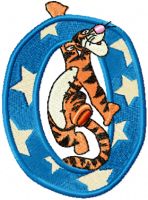 Tigger Alphabet Letter O embroidery design