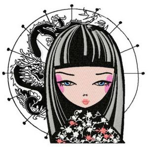 Japanese girl 4 embroidery design