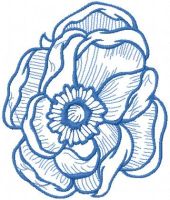 Blue flower free embroidery design 5