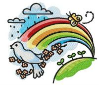 Rainbow embroidery design
