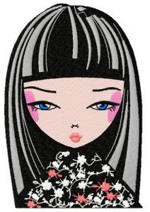Japanese girl 5 embroidery design