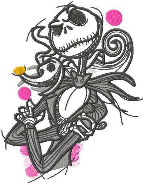 Jack and spooky embroidery design