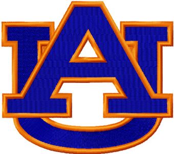 Auburn University Athletic logo machine embroidery design