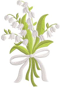 Lily of the valley bouquet embroidery design
