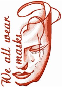 We all wear masks embroidery design