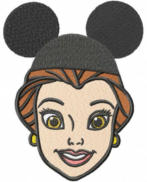 Belle Micke Mouse hat embroidery design