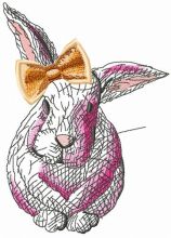 White rabbit embroidery design