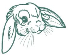 Lop-eared bunny 7 embroidery design