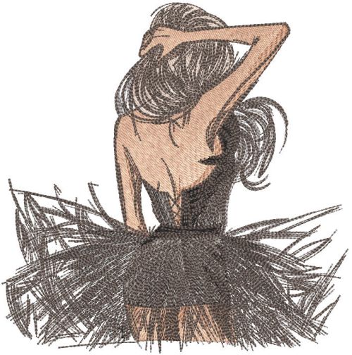 Mysterious dancer machine embroidery design