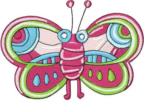 Striped butterfly embroidery design 2