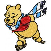 Winnie Pooh Skating embroidery design