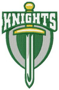 Northeastern Knights logo embroidery design
