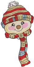 Cheerful snowman is waiting for you embroidery design