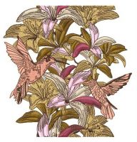 Humming-birds embroidery design