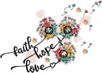 Dandelion faith hope love embroidery design