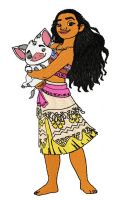 Moana and Pua 3 embroidery design