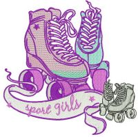 Sport girls embroidery design