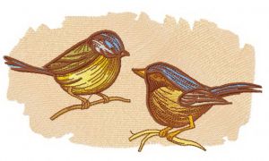 Eurasian blue tits 4 embroidery design