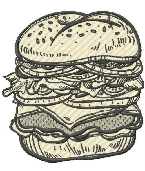 Cheeseburger 2 machine embroidery design