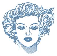 Monroe face 2 embroidery design