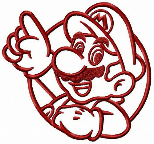 Look at the clouds Mario machine embroidery design