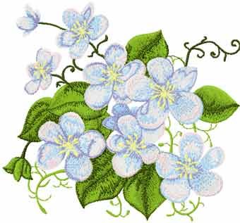 forget me not flowers embroidery design