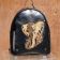 Embroidered leather bag with indian elephant design