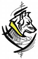Mystic tribal wolf embroidery design