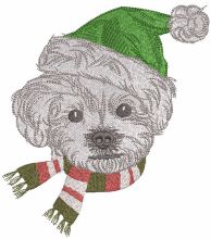 Dog winter outfit embroidery design
