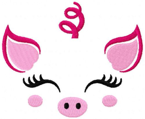 Funny pig muzzle free embroidery design