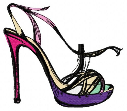 High heel shoe 4 machine embroidery design