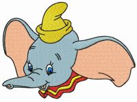 Circus artist Dumbo embroidery design