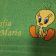 Bath green towel with tweety embroidery design